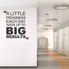 Beautiful 3D Motivational Quote Black Acrylic Wall Art Wall Decor, A Little Progress Each Day | Office Wall Decor | 3D Motivational Quotes Wall Decor | 3D Letters (24 by 24 Inches)