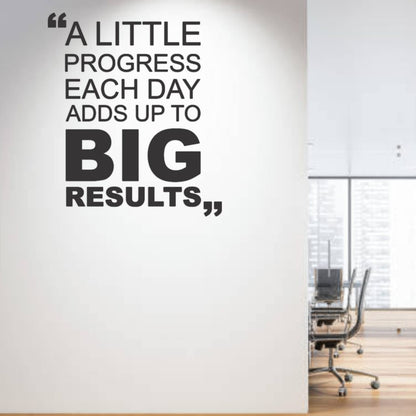 A Little Progress Each Day Motivational Quote Black Acrylic Wall Decor (24 x 24 In)