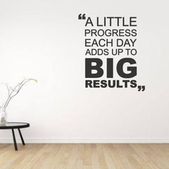 Beautiful 3D Motivational Quote Black Acrylic Wall Art Wall Decor, A Little Progress Each Day | Office Wall Decor | 3D Motivational Quotes Wall Decor | 3D Letters (24 by 24 Inches)