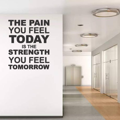 The Pain You Feel Today Quote Black Wall Decor (24x24 In)