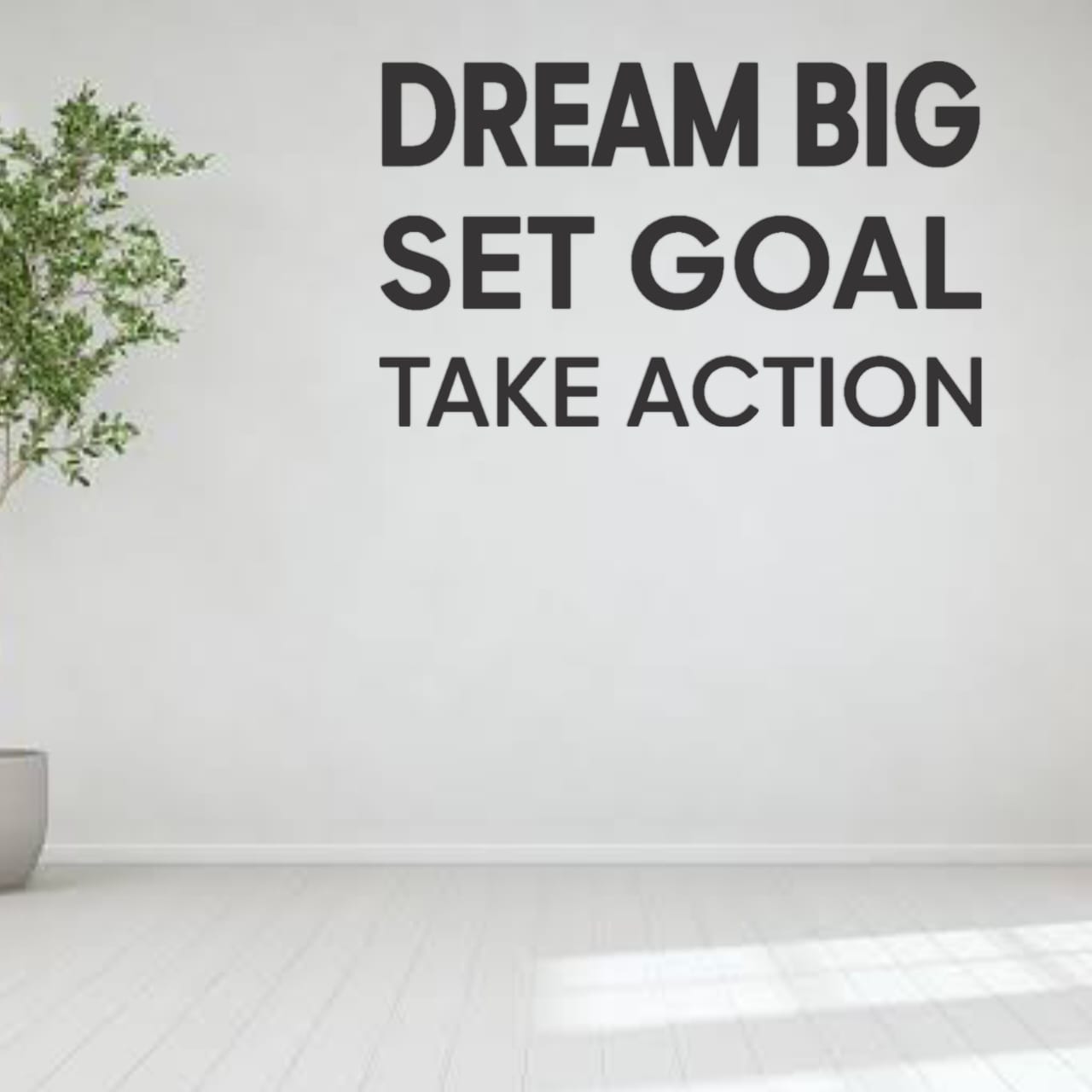 Dream Big 3D Motivational Quote Black Wall Decor (24x24 In)