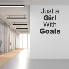 Beautiful 3D Motivational Quote Black Acrylic Wall Art Wall Decor, Just a Girl with Goal | Office Wall Decor | 3D Motivational Quotes Wall Decor | 3D Letters (24 by 24 Inches)