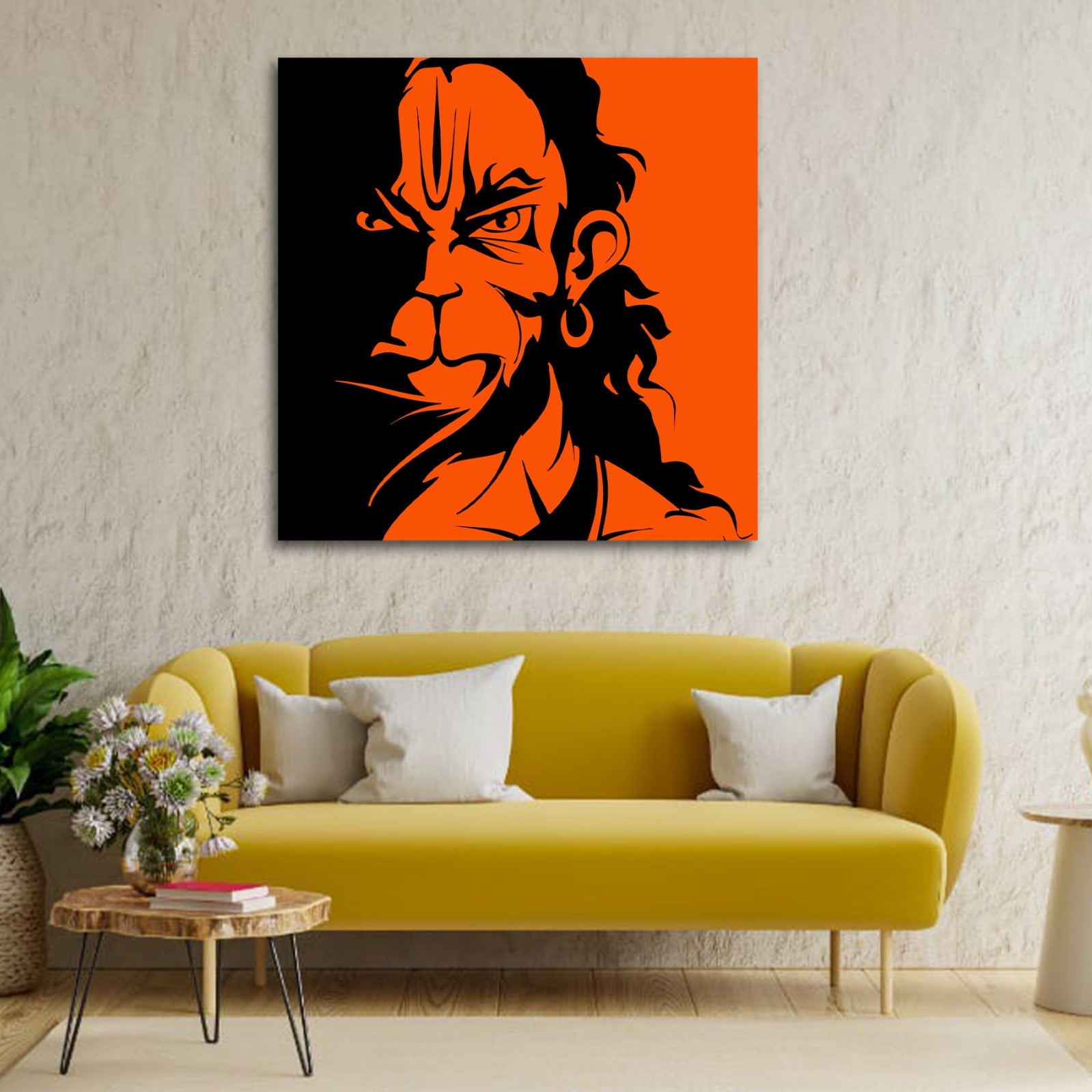 Lord Hanuman Canvas Painting Wall Frame for Wall Decoration