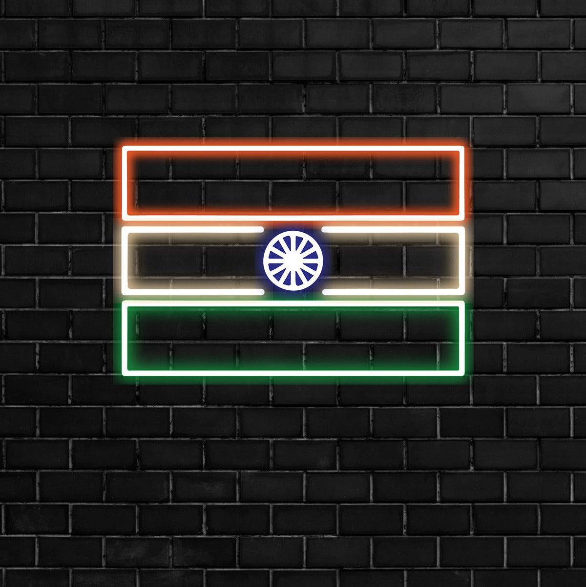 Beautiful Led Neon Light Sign Indian Flag Wall Decor | (20 by 20 Inches)