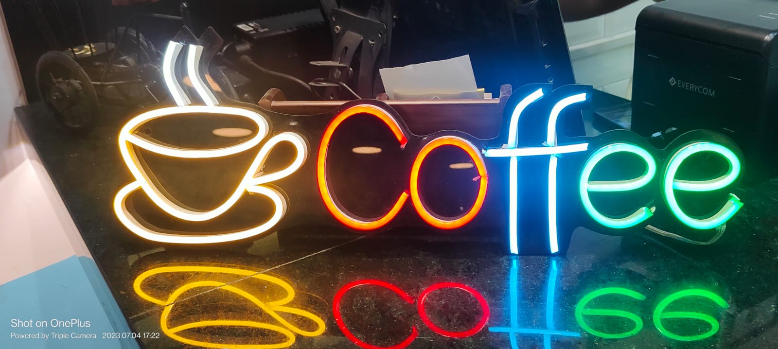 Led Neon Light Sign Coffee with Cup Logo | Custom Neon Sign