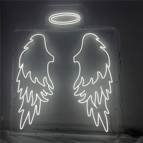 Neon Light Wings Sign Decors | Custom Neon Sign (40 by 40 Inches)