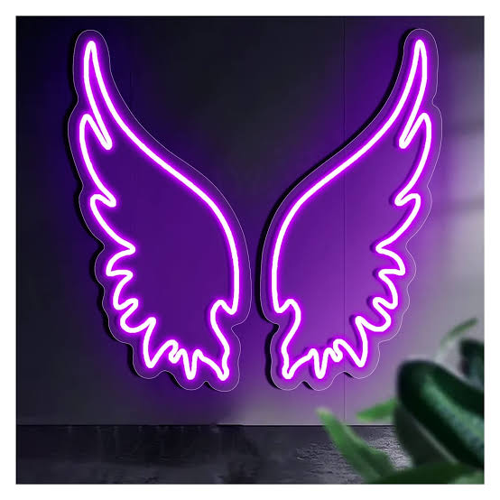 Led Neon Wing Light Sign Decors | Custom Neon Sign (40 by 40 Inches) 