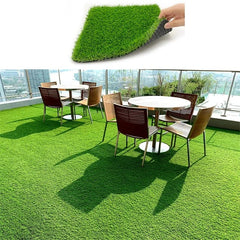 Beautiful Artificial Green Grass Carpet Turf Mat for Lawn, Fake Grass Mat Turf for Grounds, Shops, Offices, Restaurants, Gardens | Realistic Artificial Grass Carpet Mat, Synthetic Grass Carpet Mat Turf for Grounds (25 MM)