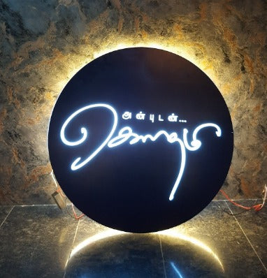 LED Irregular Acrylic Logo Sign Backlit Halo Wall Sign Custom Designer Shape Signage for Office Studio and Boutique Branding