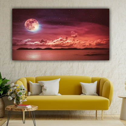 Moon Sky Painting Frame for Living Room Wall Decor