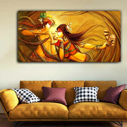 Radha Krishna Canvas Painting for Living Room Decor