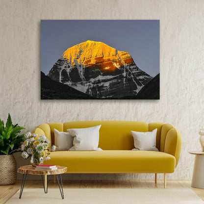 Mount Kailash Parvat Painting Canvas wall Frame for Wall Decor