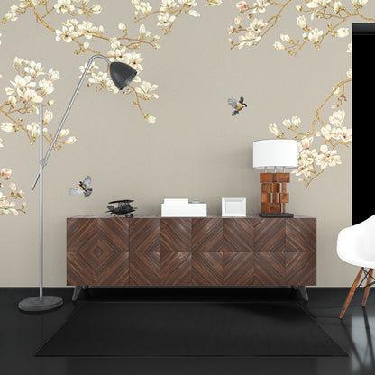 White dangling flowers 370 gsm Wallpaper Self Adhesive Mural Wallpaper Customized Wallpaper tiles