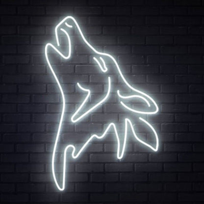 Minimalist wolf LED neon wall light for office, man cave, café and entertainment room decoration