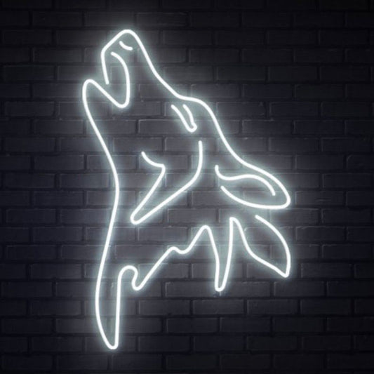 Minimalist wolf LED neon wall light for office, man cave, café and entertainment room decoration