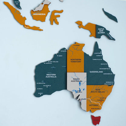 Premium 3D World Map Wall Art | Modern Wooden Decorative Wall Decor for Home & Office