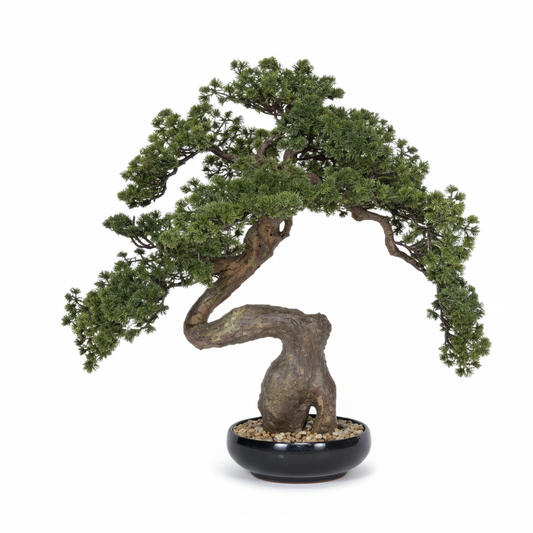 Natural Touch Pine Bonsai Artificial 2.5 Ft Plant with Decorative Pot for Premium Interiors