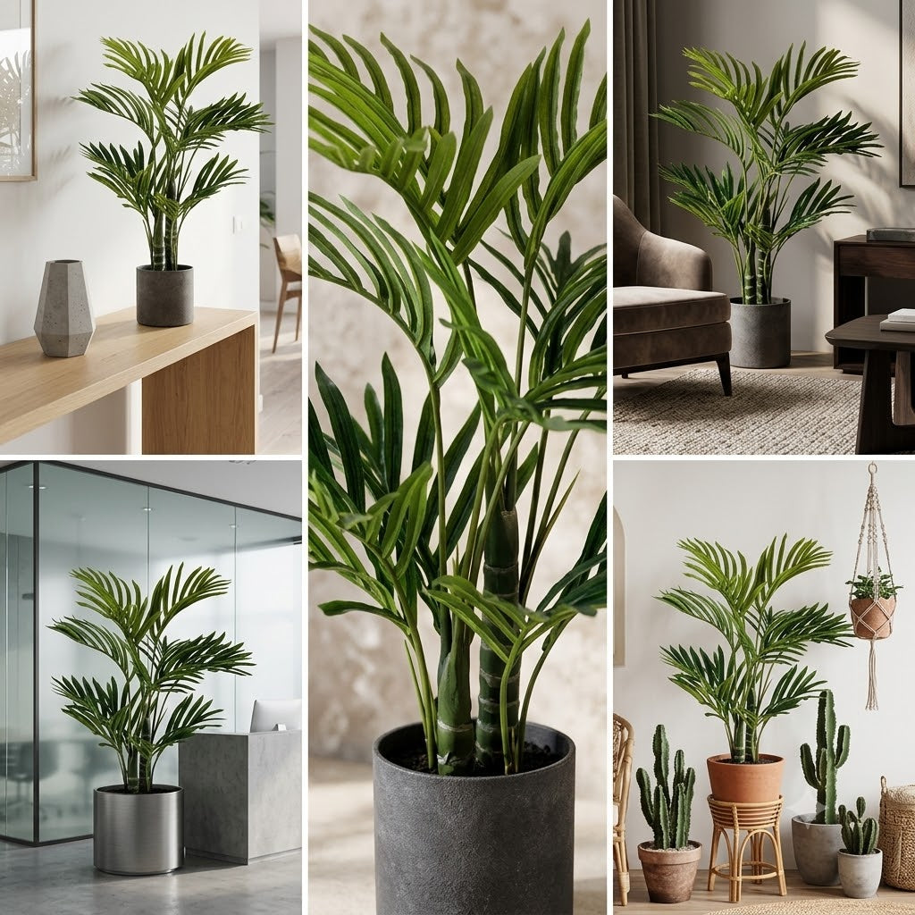 Real Touch Artificial Palm Tree Plant 3.5 Ft | Premium Indoor Decorative Palm Plant for Home, Office & Commercial Interiors