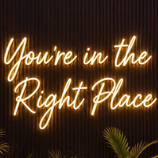 Motivational LED neon quote wall light for reception, office, and modern interior decoration