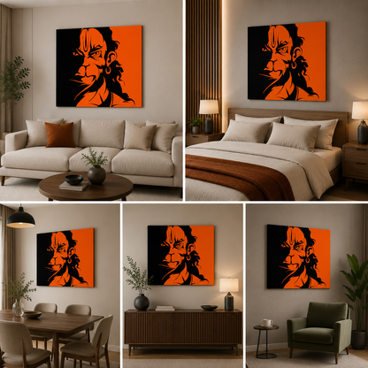 Lord Hanuman Canvas Painting Wall Frame for Wall Decor