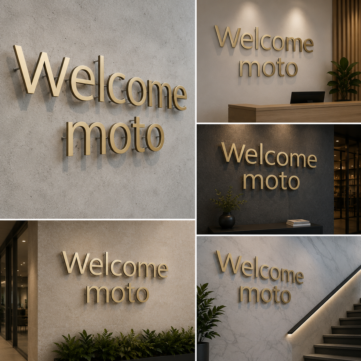 Premium Gold Acrylic Letter Sign | 3D Wall Logo Signage for Office, Reception & Retail Branding