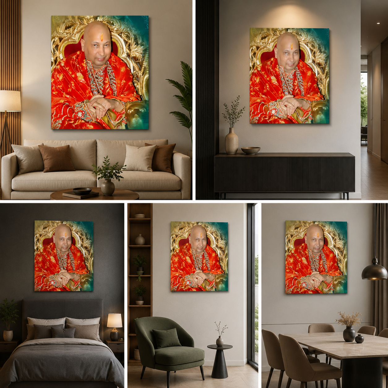 Guruji Swaroop Canvas Painting Wall Frame | Divine Spiritual Wall Decor