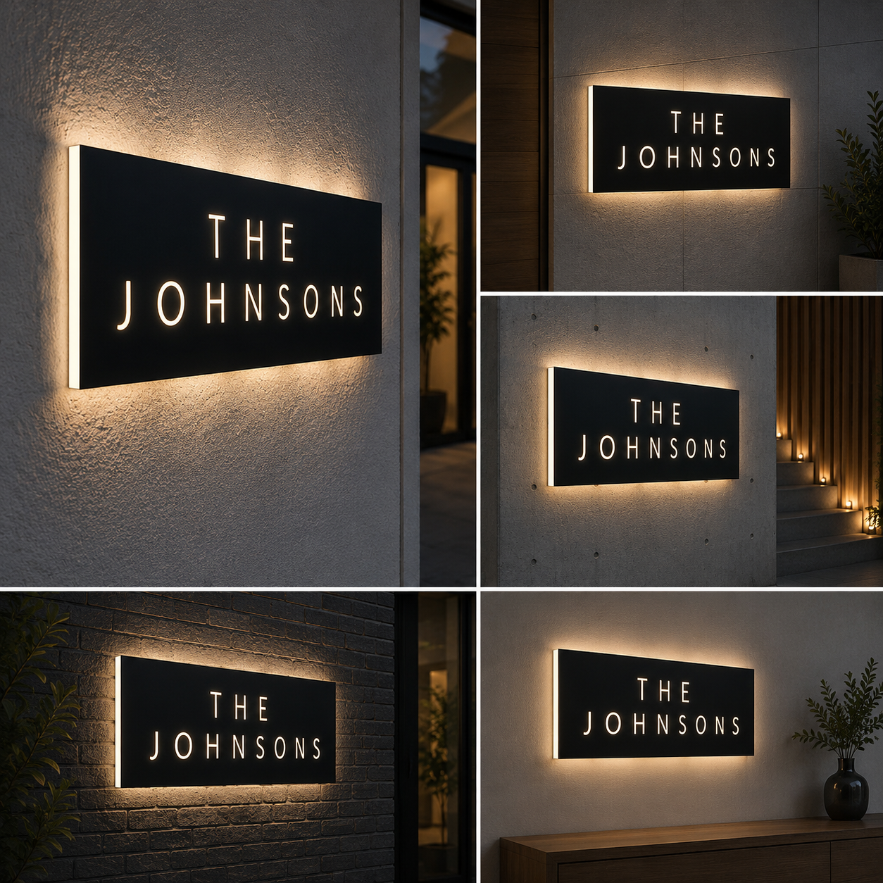 LED Acrylic Name Plate Backlit House Name Sign Illuminated Wall Name Board for Home Entrance and Door Signage
