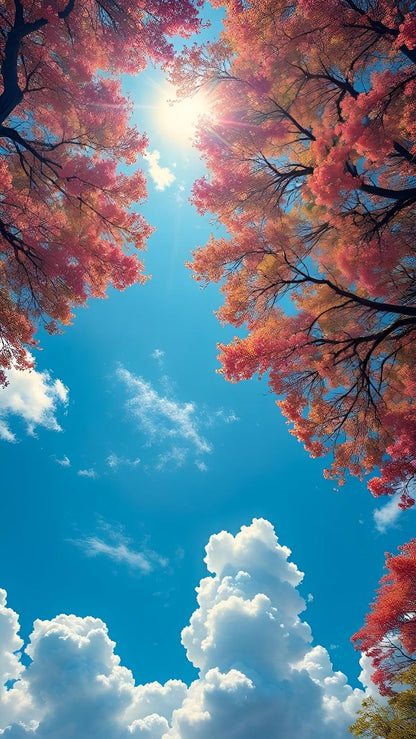 Cherry Blossom Sky Ceiling Panel for Modern Living Room False Ceiling Decor