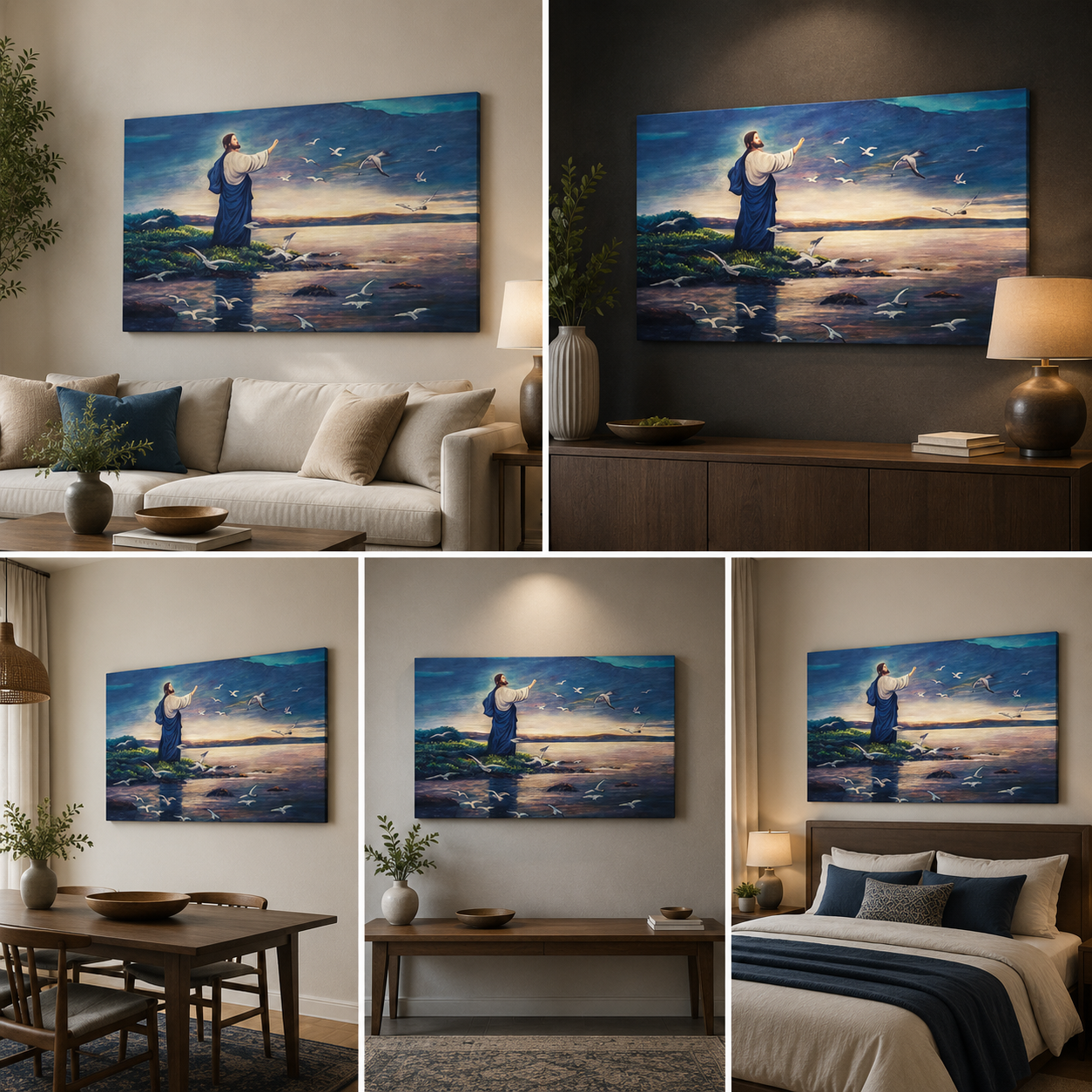 Jesus Christ Canvas Wall Painting | Spiritual Christian Art for Home Decor