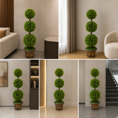Boxwood Topiary Tree – Faux Greenery for Home & Office Artificial plants 125 cm