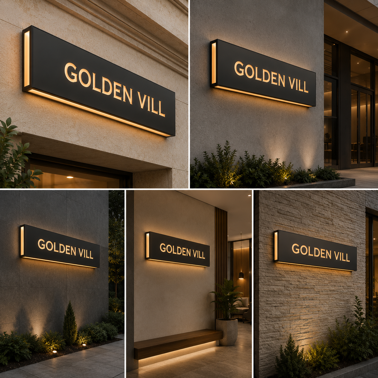 Premium LED Backlit Acrylic House Name Plate | Modern Illuminated Name Board with Warm Light | Luxury Outdoor Signage