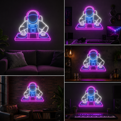 DJ Custom Neon Sign Board | Music Neon Light Board | Custom Neon Light | Neon Sign Board Customised for Club & Studio (30 By 30 Inches)