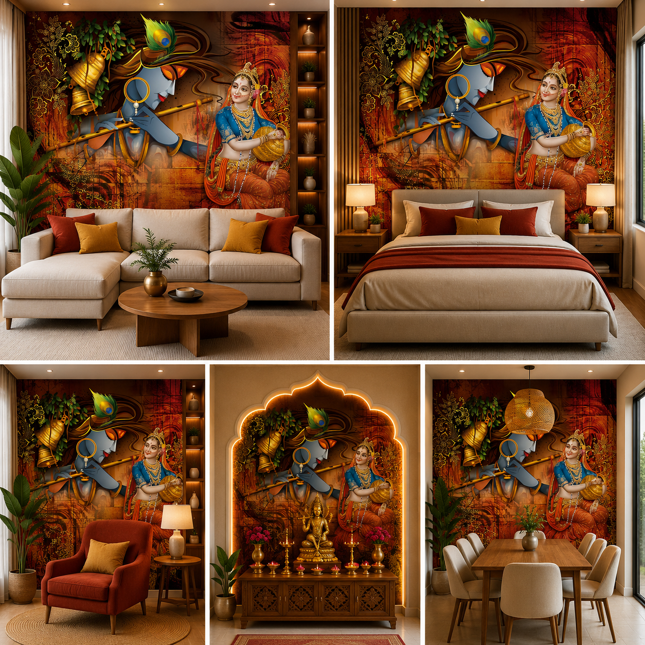 Radha Krishna Wallpaper | Peel & Stick Premium Wallpaper