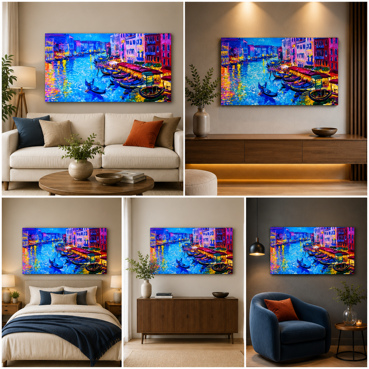 Couples Walking - River Front Wall Painting Wall Decor