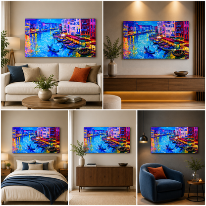 Couples Walking - River Front Wall Painting Wall Decor