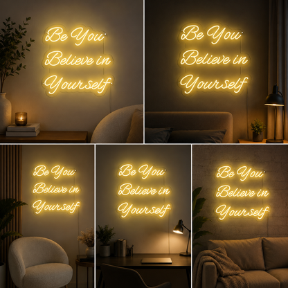 Be You Believe in Yourself LED Neon Sign | Motivational Wall Light for Office, Gym, Bedroom & Study Room