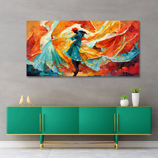 abstract dancing figure canvas painting frame colorful contemporary dance painting on canvas wall decor for living room