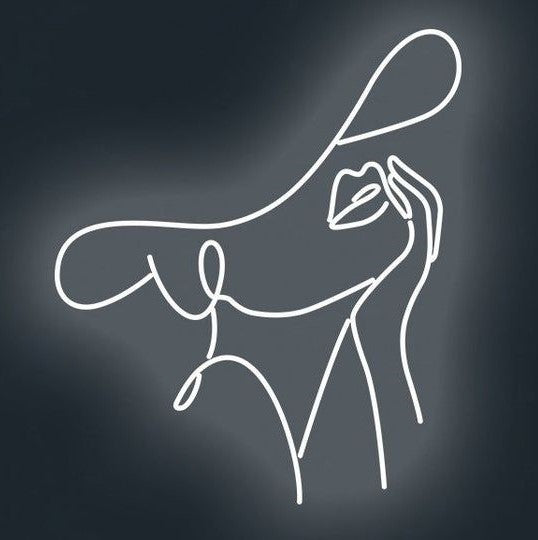 Abstract face neon sign board modern neon light name plate white LED