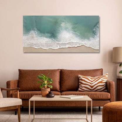 Abstract ocean waves wall painting modern seascape canvas art for home decor
