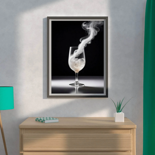 abstract smoke glass canvas painting frame modern wall decor for living room minimalist art