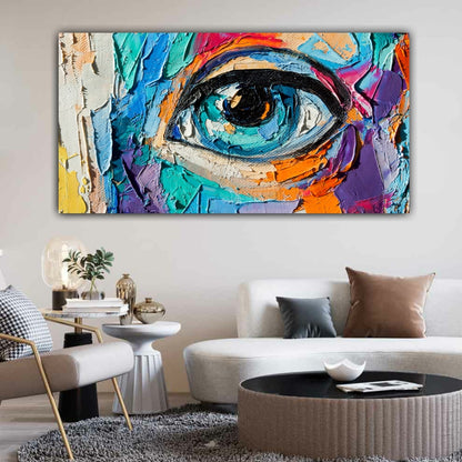 Abstract Canvas Painting An Eye Wall Frame for Living Room Wall Decor