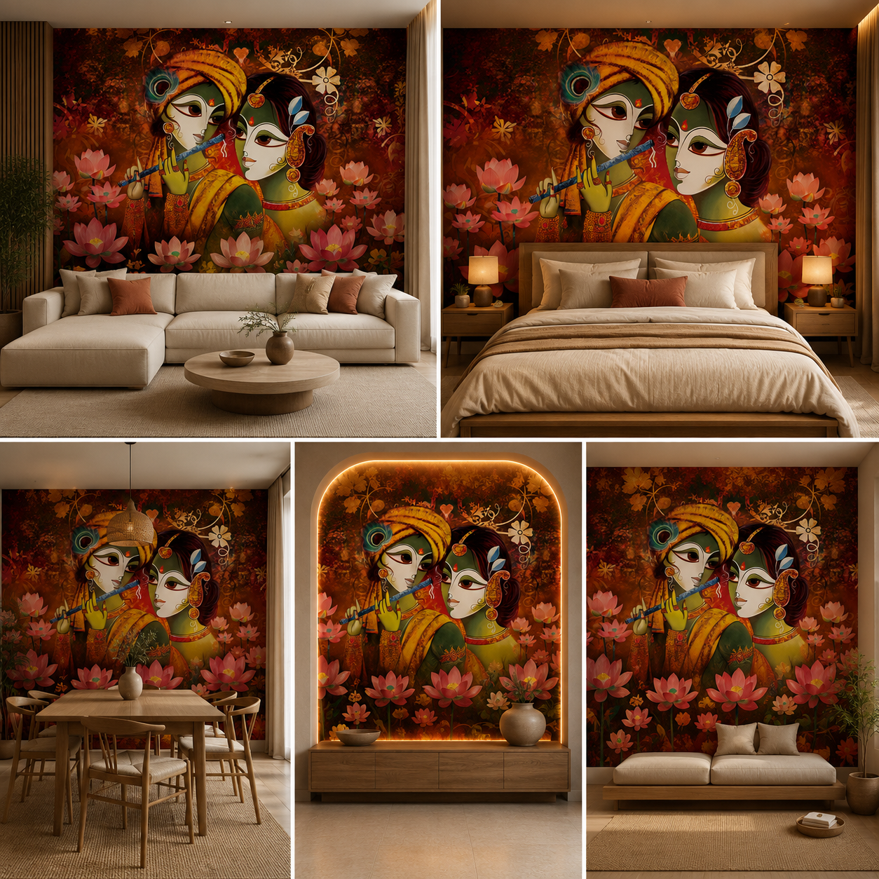 Radha Krishna Wallpaper | Peel & Stick Premium Wallpaper