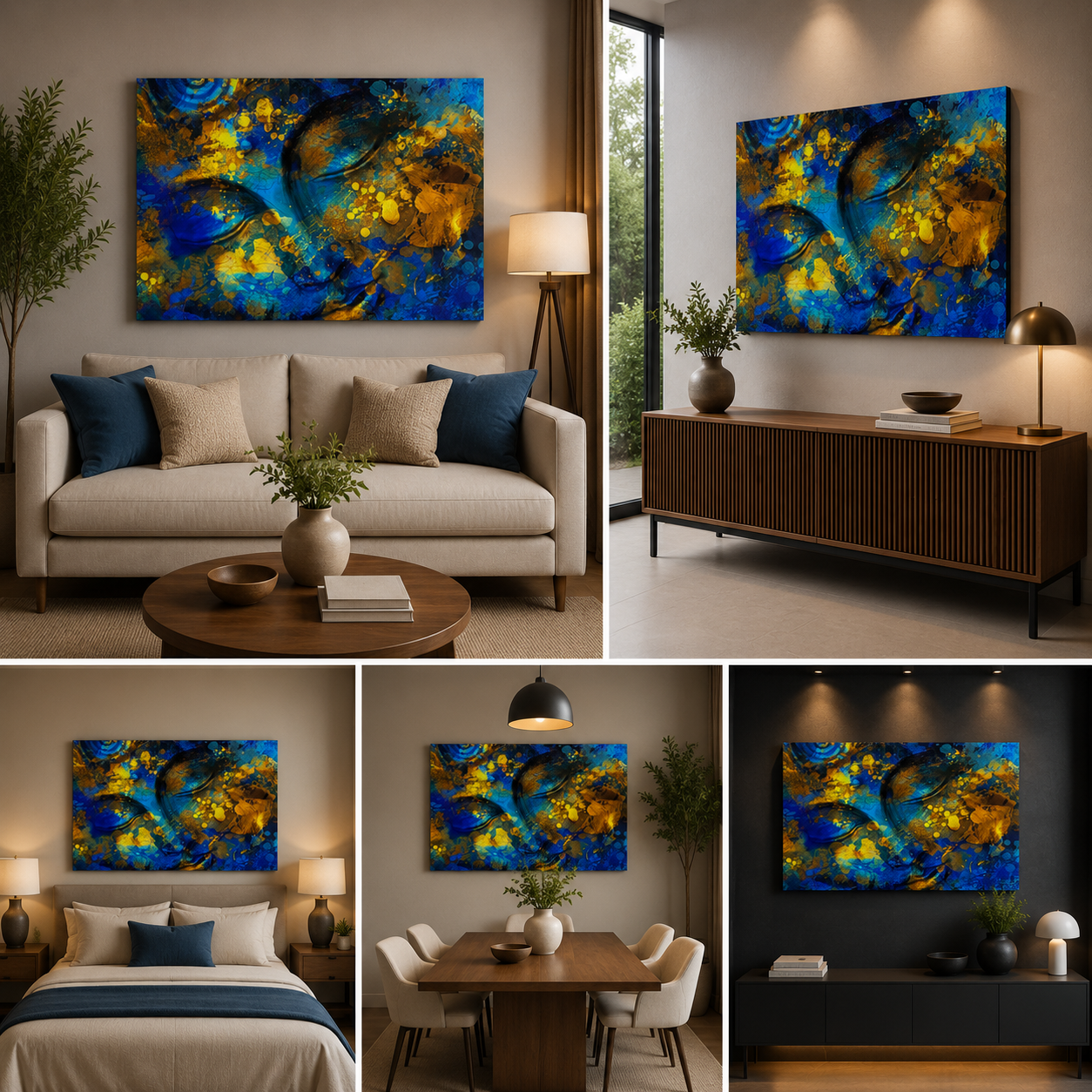 Meditating Lord Buddha Painting Canvas wall Frame for Wall Decor