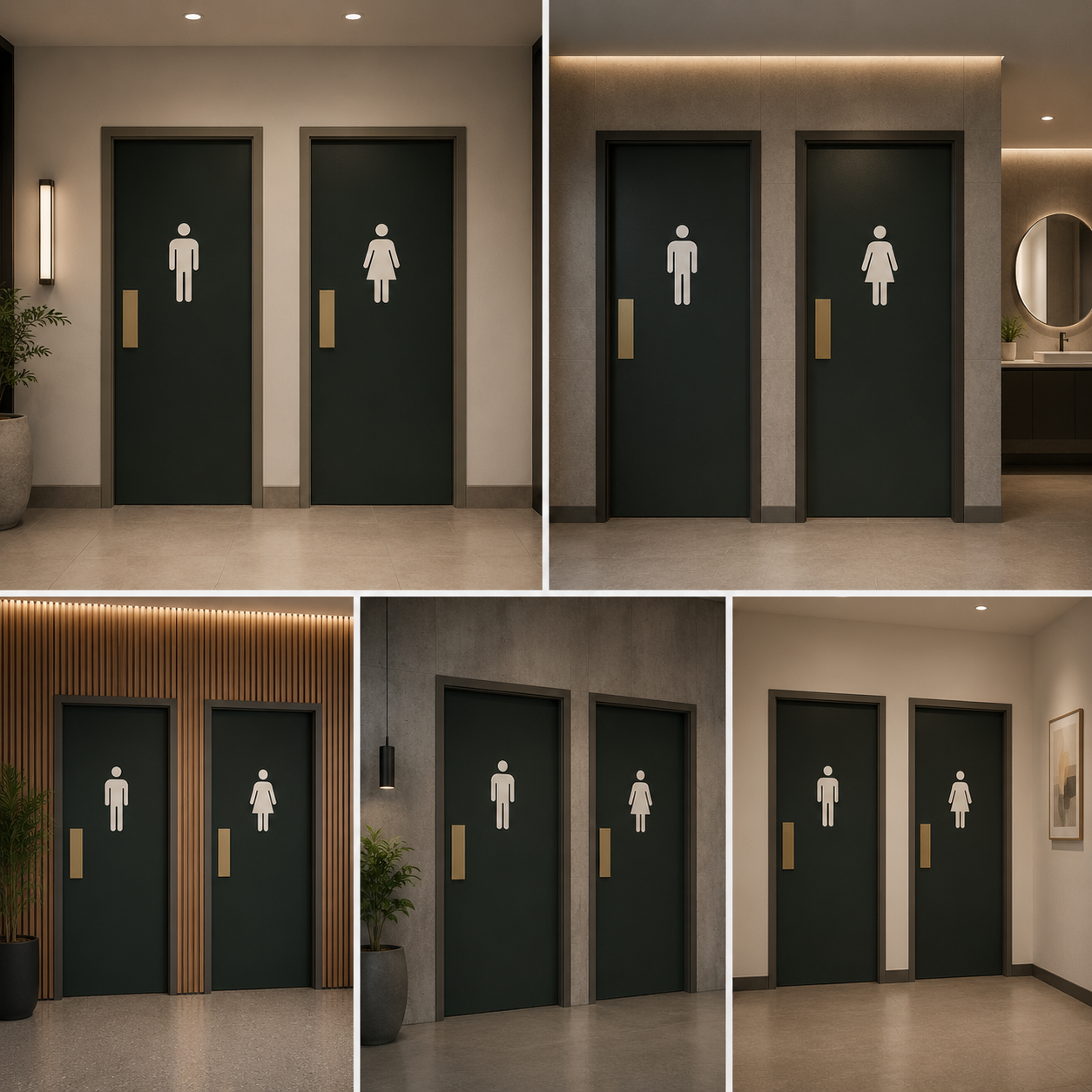 Restroom Door Signage | Men Women Toilet Door Signs for Office, Commercial & Corporate Spaces
