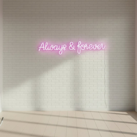 always and forever neon sign board pink neon light romantic wall decor