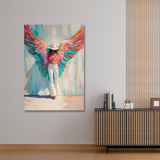 angel wings girl canvas painting frame modern abstract painting on canvas wall decor