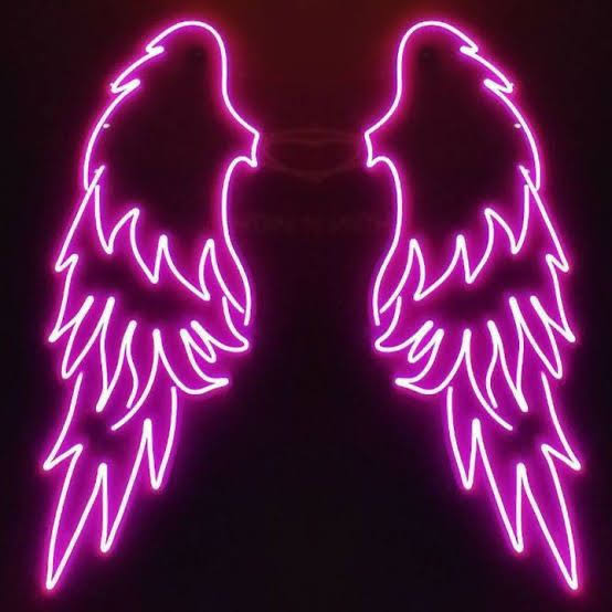 Angel Wings Pink LED Neon Sign Board (40x40) for Aesthetic Decor