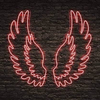 angel wings neon sign board red LED custom neon light aesthetic wall decor
