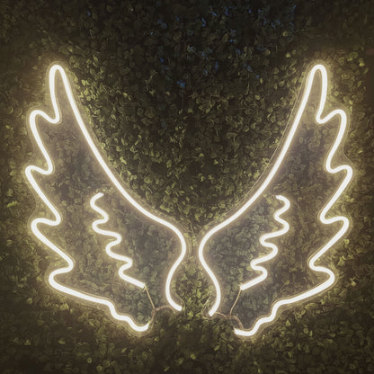 angel wings wall neon sign board customised white neon light signs aesthetic decor custom neon sign
