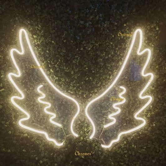 angel wings wall neon sign board customised white neon light signs aesthetic decor custom neon sign